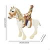 Tiermodell Pferd Actionfigur PVC mit Sattel Simulations-Spielset Wildtier-Statue Lernspielzeug