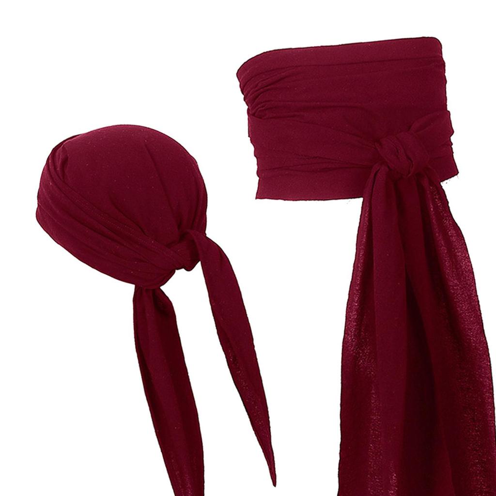 Pirátský šátek na hlavu Klobouk Doplňky Čelenka Šerpa Pás pro Foto Rekvizity