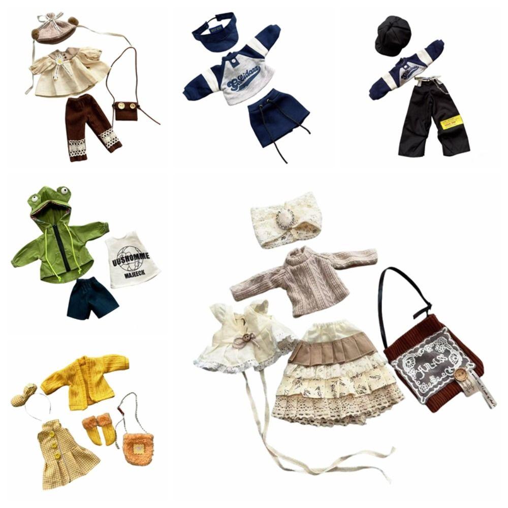 Mini 1/6 BJD Doll Outfit Set Cartoon Doll Overall Suit for 1/6 BJD Dolls Doll Accessories