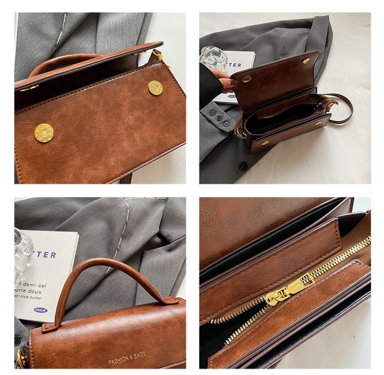 Dámská retro malá čtvercová kabelka 2024 - Nová podzimní/zimní móda, Jednoramenní crossbody taška