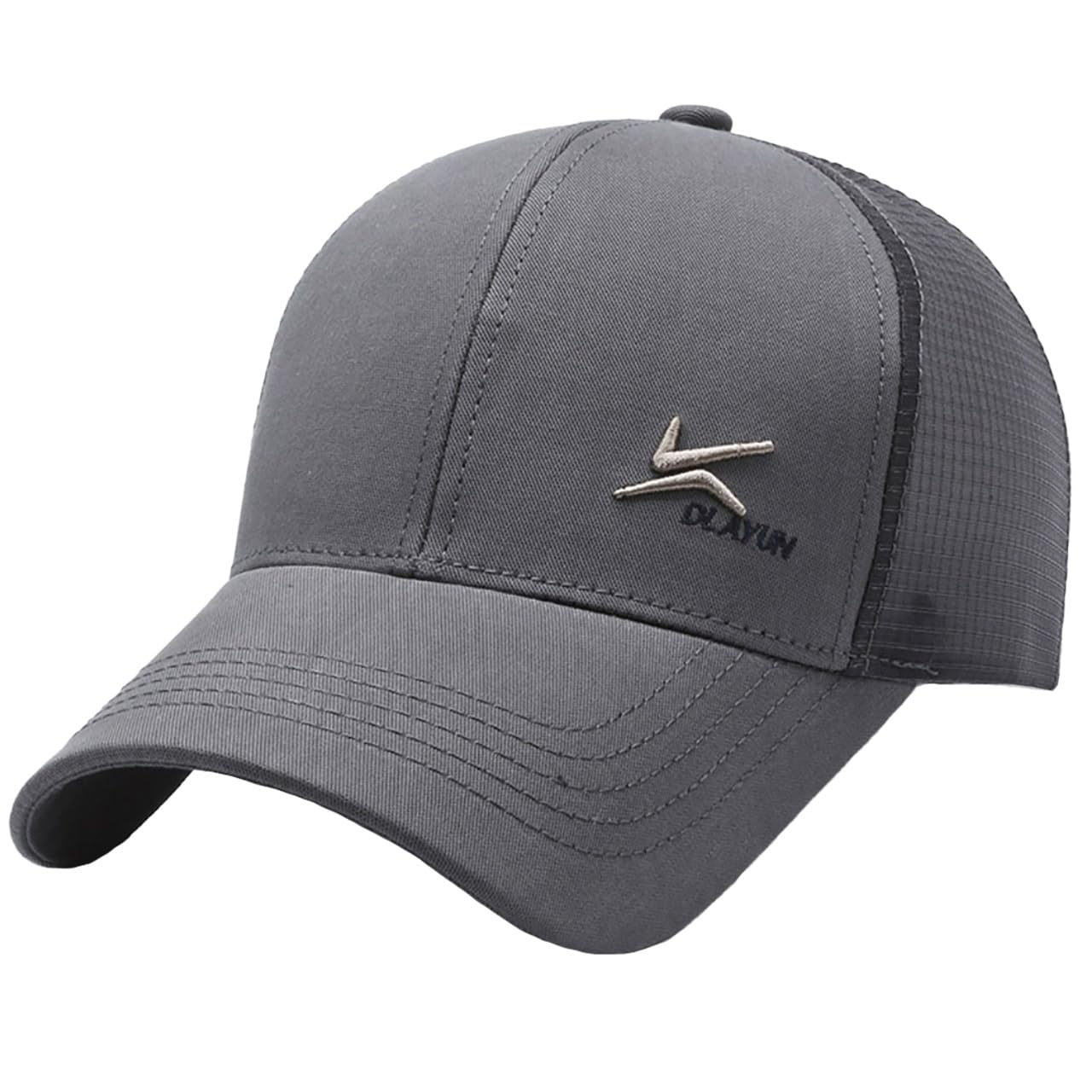 

Дышащая сетчатая шляпа-кепка Повседневная уличная Вышитый логотип Простая CZA189 [Белый Клык] Мужская (Серый) серый