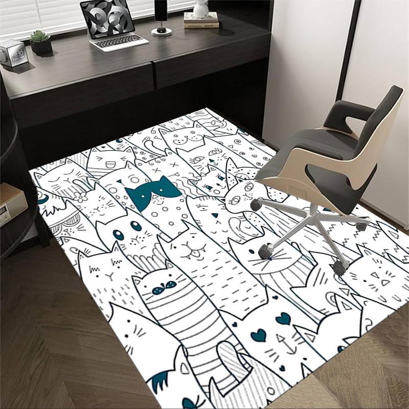1PC cat pattern Non-Slip Floor carpet, suitable for Office, bedroomand playrooms. It can also be used as a sofa footrest cover-T67