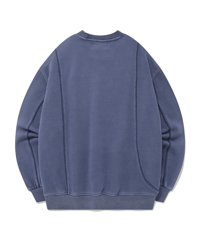 FALLETT [Fallettxlee] Pigment Topstitch Sweatshirt Blue