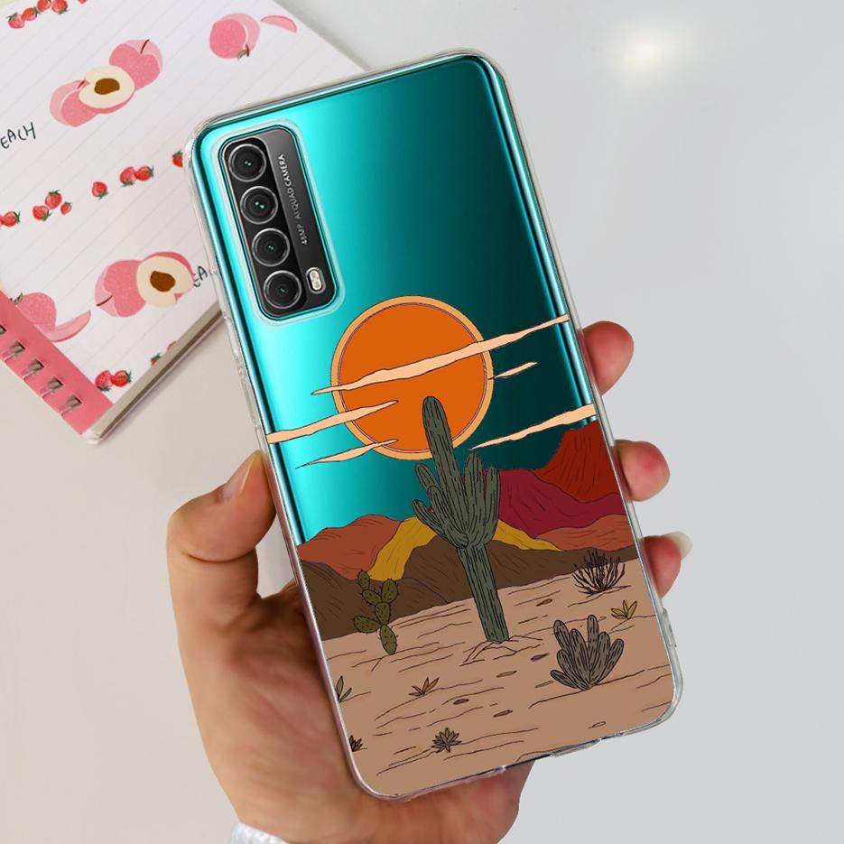For Huawei P Smart 2021 Case PPA-LX1 PPA-LX2 New Fashion Painted Cover Soft TPU Phone Case For Huawei Y7a Psmart 2021 Coque Capa