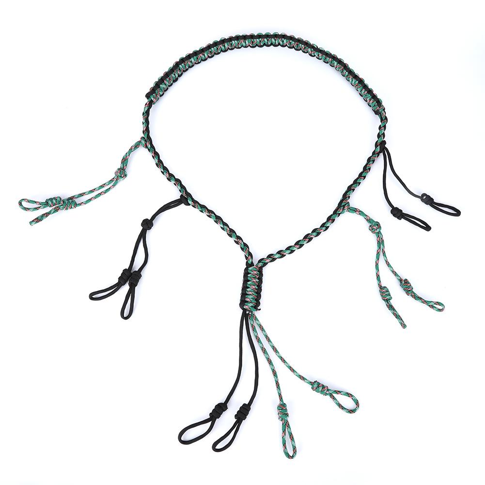 Outdoor Hunting Accessory Call Lanyard Paracord Knitting Necklace Wildfowl Whistle Sling(black camouflage green )