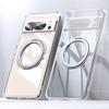 For Google Pixel 8a Case Compatible with MagSafe TPU+Acrylic Phone Cover with Ring Kickstand