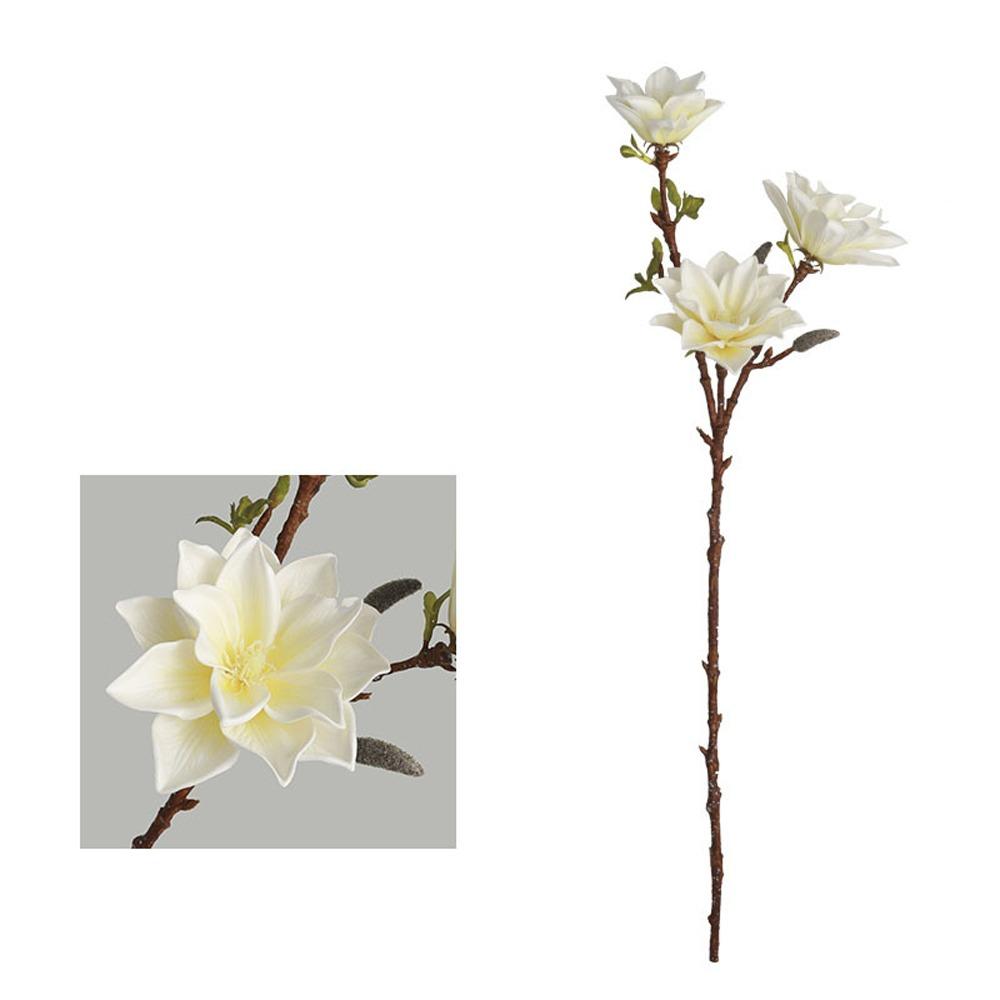 Floral Art Simulation Big Magnolia 3 Heads Artificial Orchid Flowers  Outdoor Garden Decor