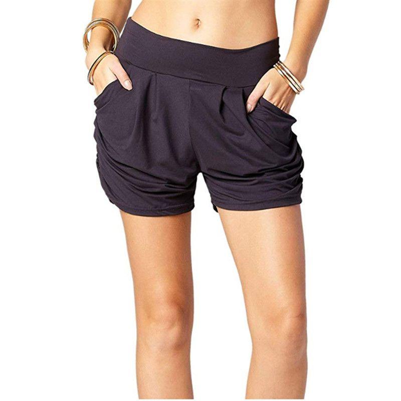 Stylish Women Summer High Waist Casual Shorts Featuring Pleated Design And Soft Material With Pockets