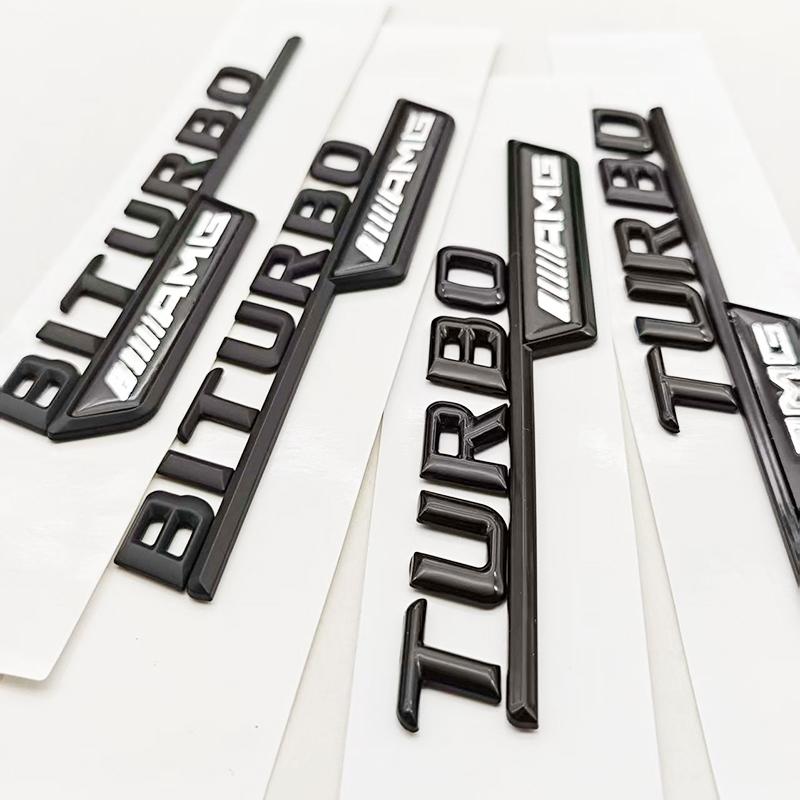 3D ABS Chrom Černý Stylingové Logo Auta Turbo AMG Znak Boční Odznak na Blatník Pro Mercedes Benz Třída AMG Samolepka Příslušenství  z15