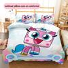 Unikitty!  Pattern Bedding Quilt Set  Home Decoration  Gift (1 * duvet cover + 2 * pillowcase  without core)