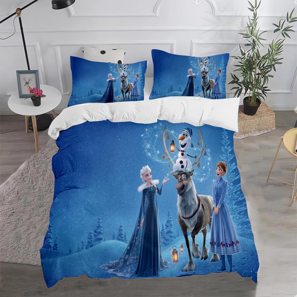 Frozen Cartoon Quilt Cover Cute Printed Comforter 100% Polyester Bedding Anime Duvet Twin Size Children Gift Various Sizes