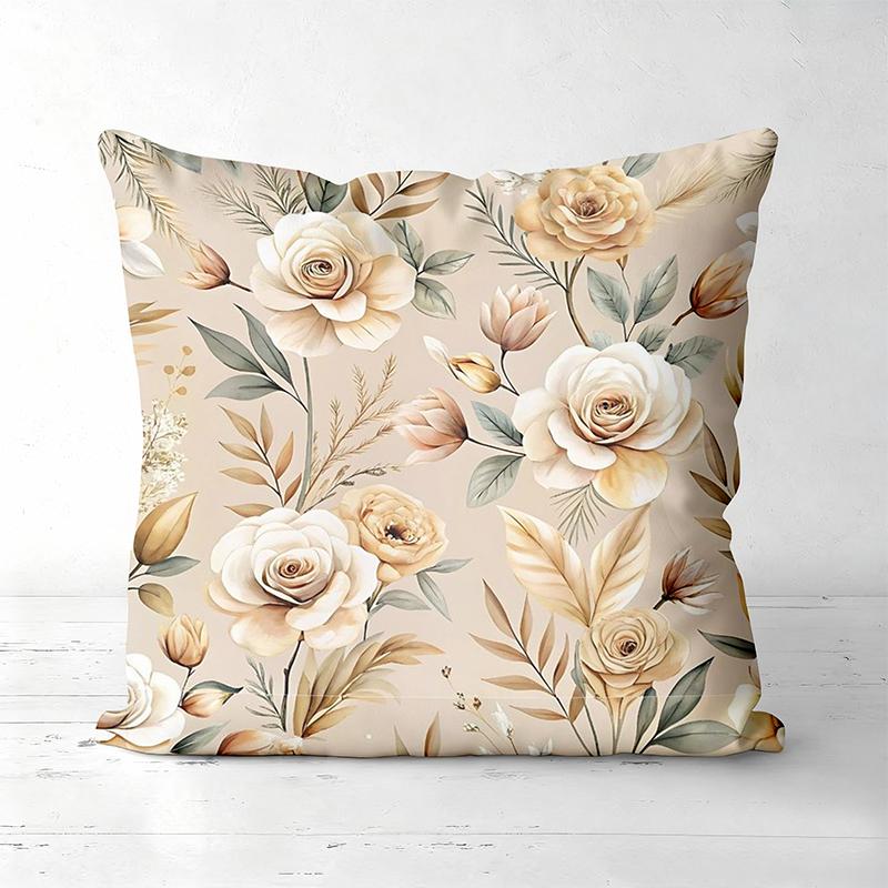 Floral Patterned Cushion Covers for Sofa Decor Polyester pillowcase, sofa decorative cushion cov Headboard Pillow