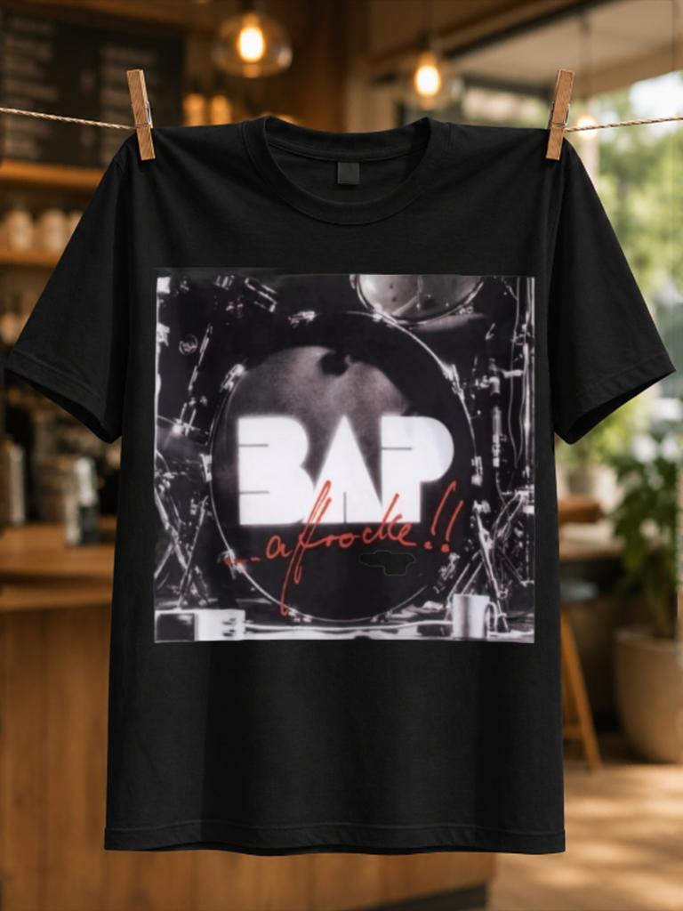 Drum Photo Bass Drum Image With Red Handwritten A Frolle Script Vintage Concert Artwork Style Unisex All Tshirt