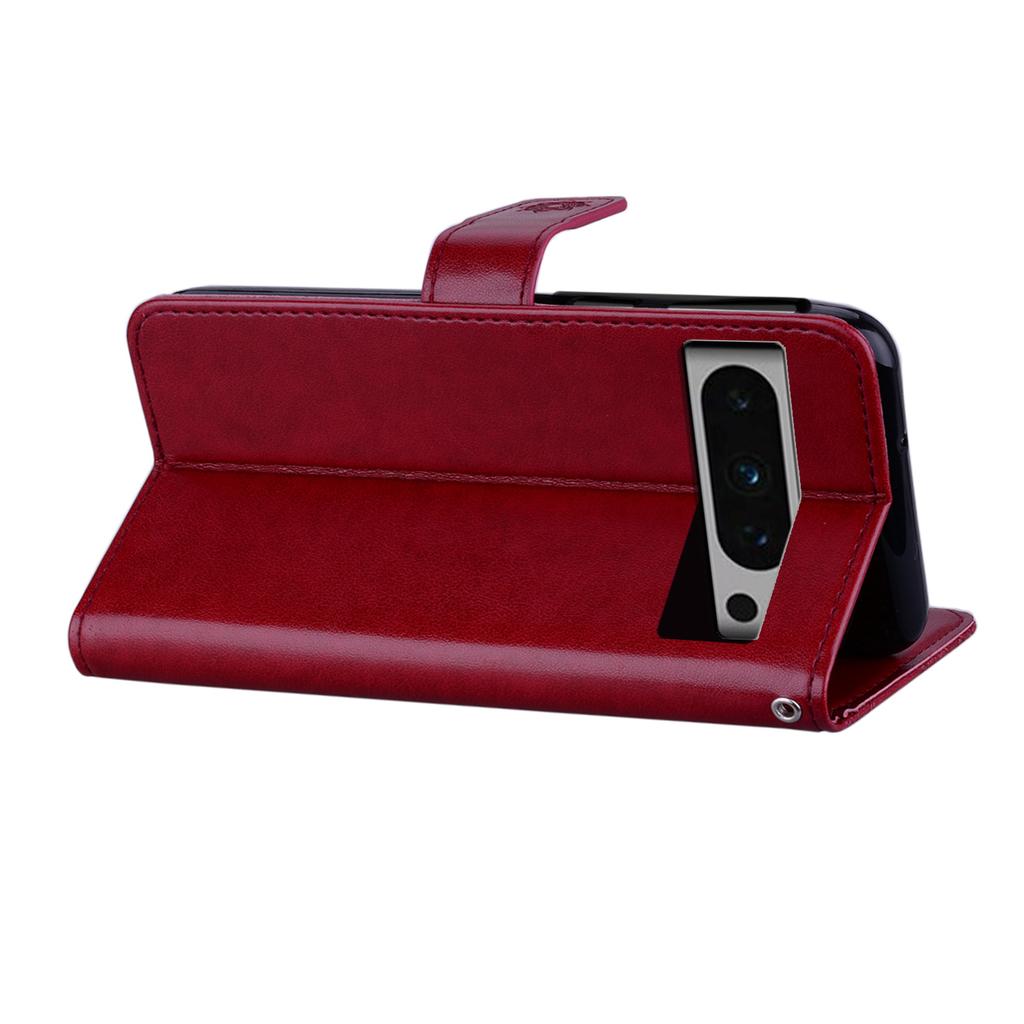 For Google Pixel 9 Pro XL Wallet Case Owl Flower Imprinted Rhinestone Leather Cover