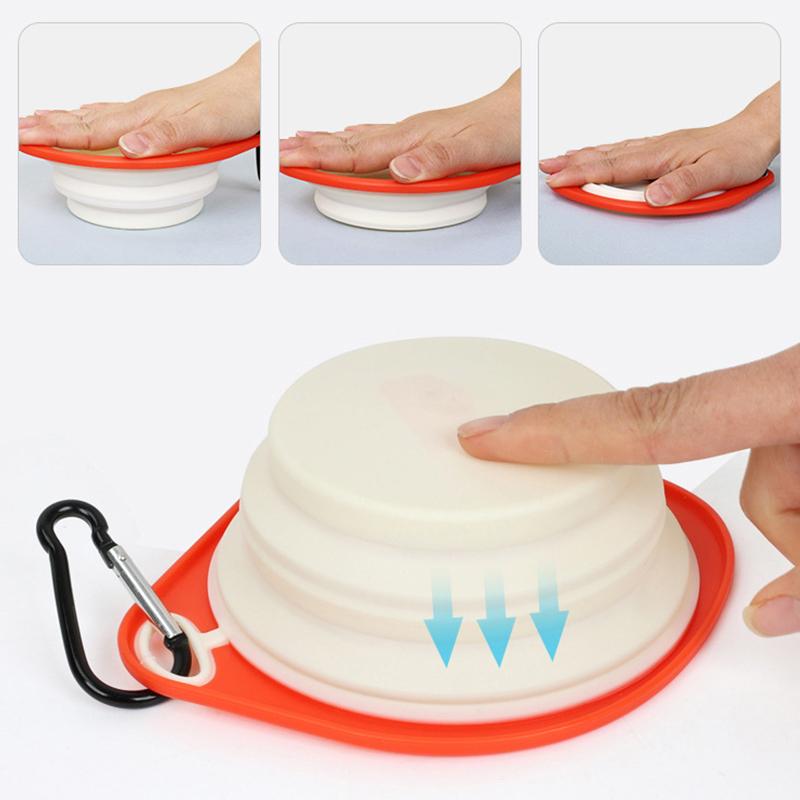 Collapsible Dog Bowl Silicone Dog Food Container Health And Safety Pet Travel Drinking Bowl Feeding Plate