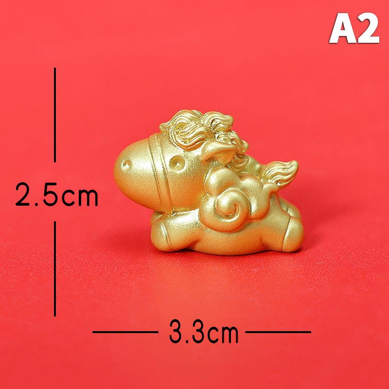 2026 New Year Figurines Miniatures Cartoon Lucky Gold Horse Micro Landscape Ornaments Home Room Desk Decorations Gift