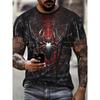 Marvel Superhero Spider-Man Men's 3Dprinted T-shirt for Outdoor Sports Quick-drying and Breathable Fashionable Short-sleeved Top