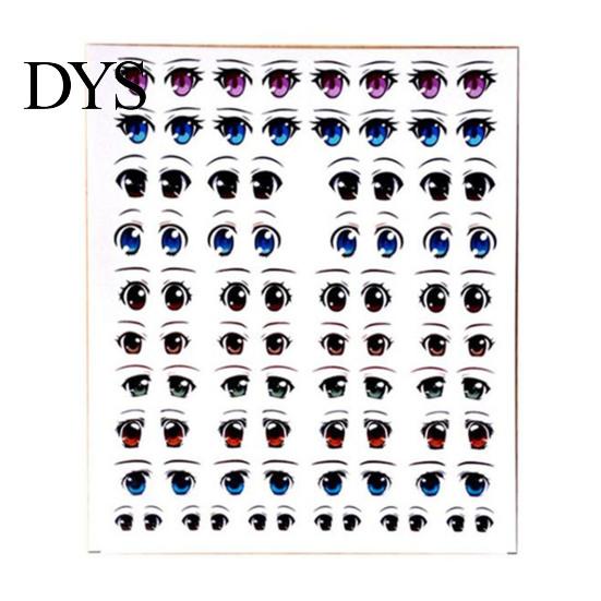 DIY Soft Clay Craft Supplies Eye Stickers for Dolls, Water Transfer Decals, Multi Size Anime Decorative Crafts Realistic Colorful Eyes Crafting