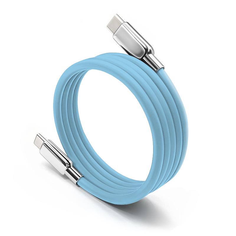 100W Fast-Charging Magnetic Type-C Cable with Storage, Compatible for iPhone 17, Android, Huawei.