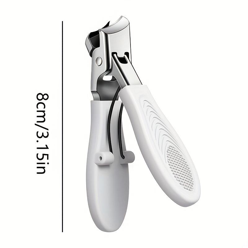 1pc Modern Stainless Steel Toenail Clippers with 45° Beveled Cutting Edge, Splash-Proof, Effortless Grip for Thick/Hard Nails