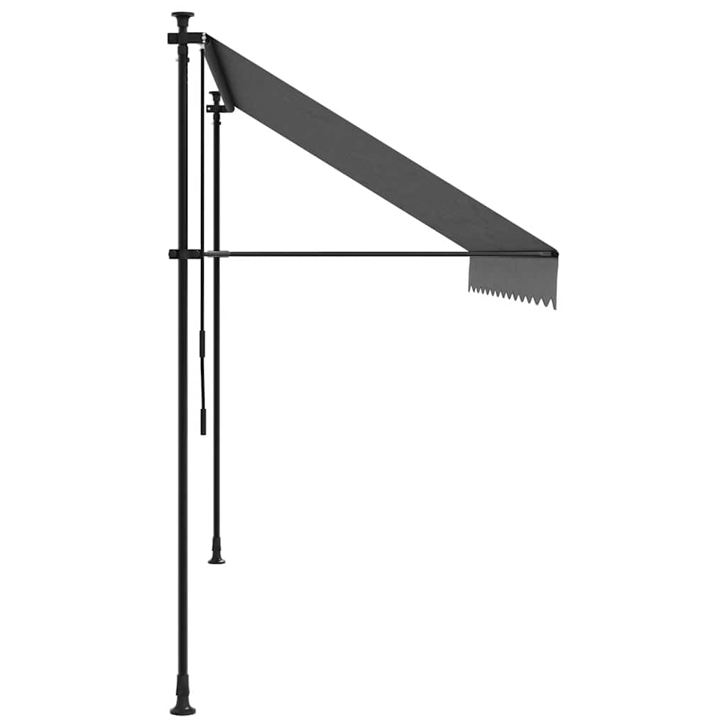 Retractable Awning Anthracite Grey 300 X 150 Cm Fabric and Steel