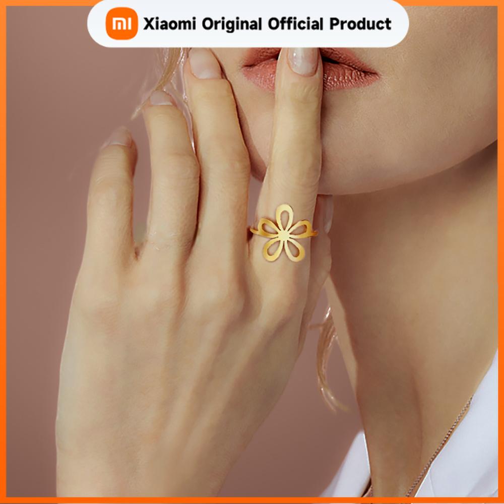 Xiaomi Skyrim Stainless Steel Flower Ring Women Gold Color Aesthetic Bohemian Ring Wedding Engagement Jewelry Gift Wholesale