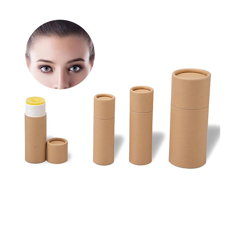 5ks/šarže kraftový papír Push Up tubičky Biologicky odbouratelný karton Kosmetické válcové balení Balzám na rty Deodorant