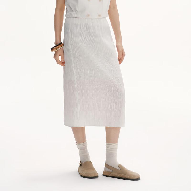 Broadcast Women's French Pleated Slit Midi Skirt
