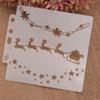 Exquisite Christmas Spraying Drawing Template Portable Washable 3-ring Loose-leaf Stencils Reusable Anti-break for Kids