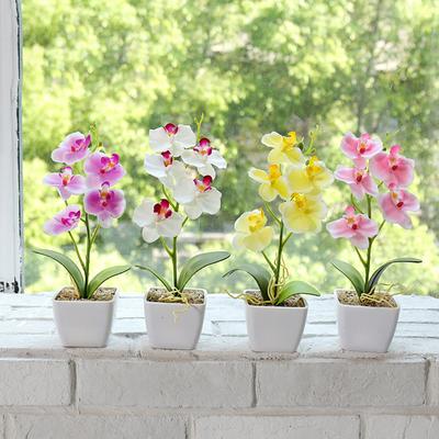 Orchid Simulation Potted Plant with 5 Heads Perfect for Home and Office Spaces