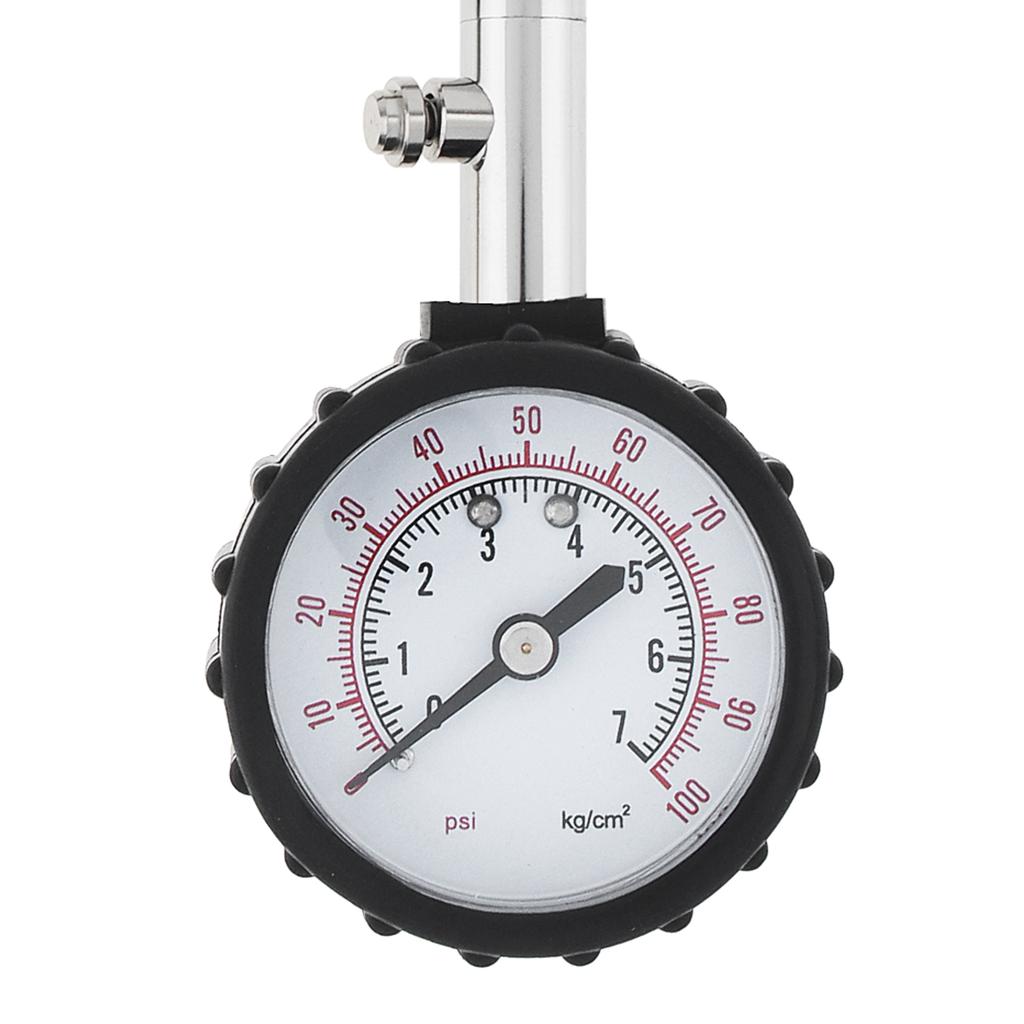 0-100 PSI Tyre Pressure Meter High Precision Heavy Duty with Braided Hose for Cars Trucks Motorcycles ATV Scooters Bicycles