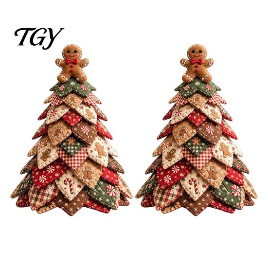 Christmas Craft Kits for Adults DIY Quilted Fabric Tree Kit, Vintage Patchwork Sewing Set Holiday Crafting Teachers Tabletop Decor, Handmade