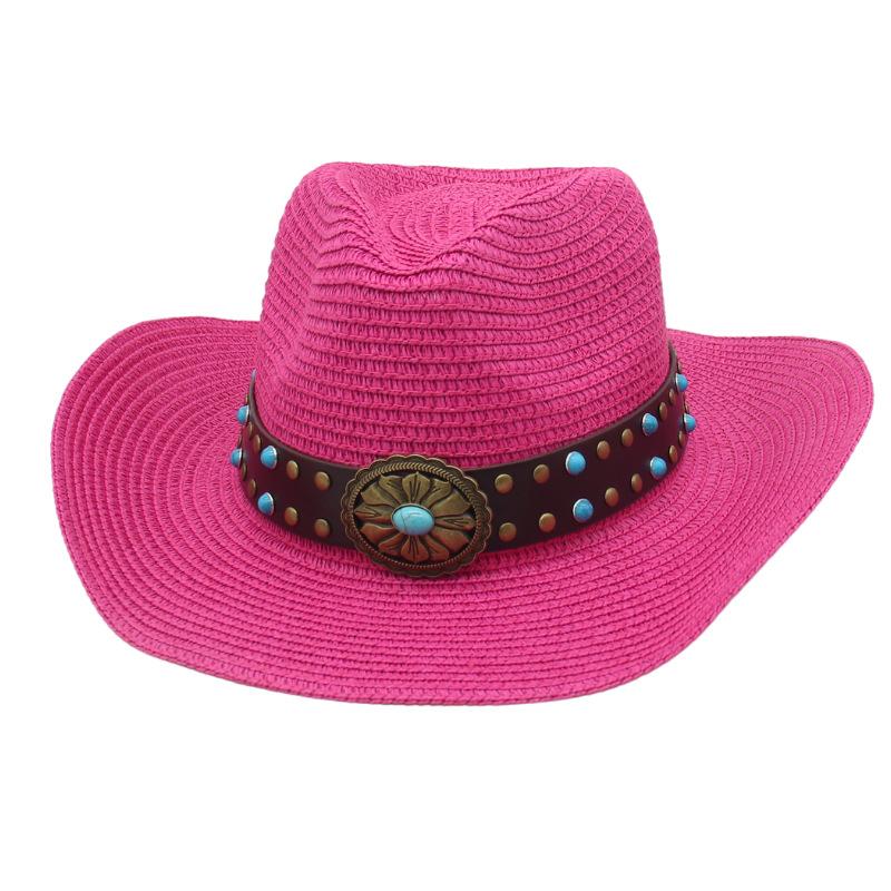 Color summer sunscreen straw hat jazz hat European and American western new fashion outdoor sunshade sunscreen denim
