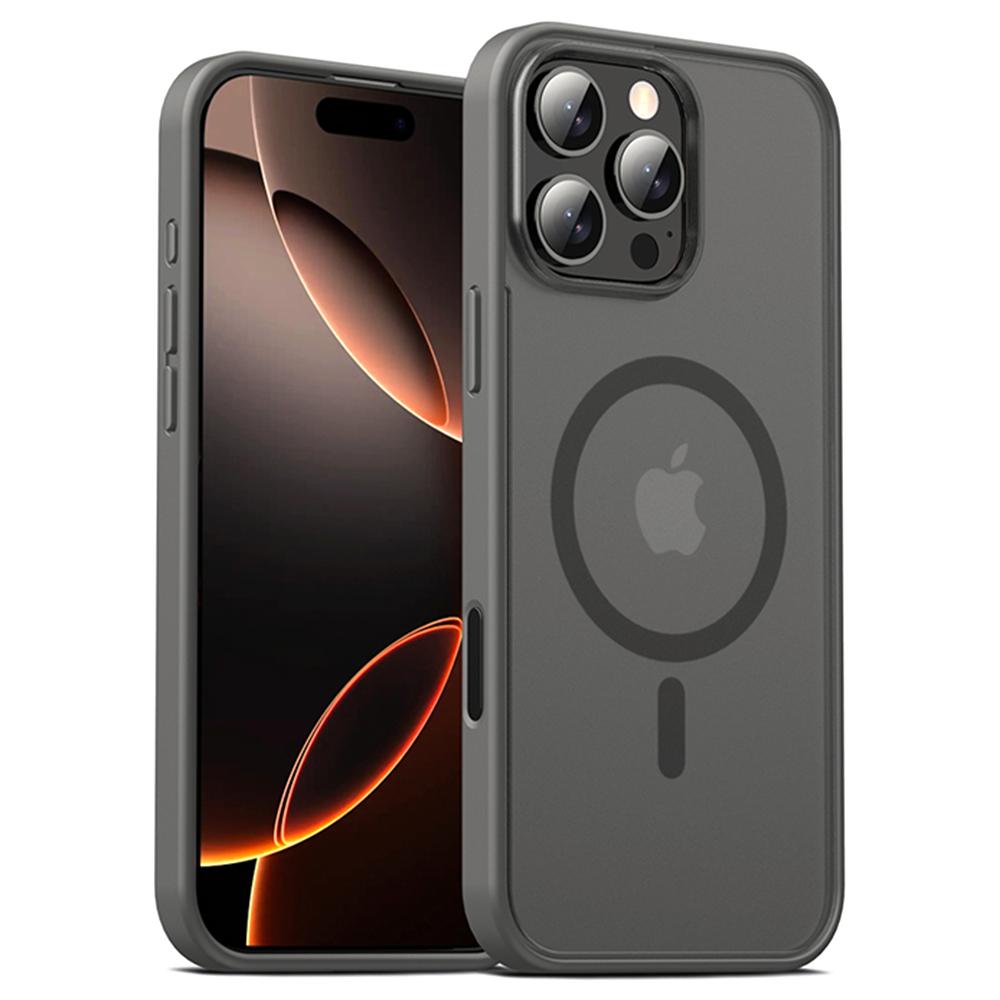 IPAKY For iPhone 16 Pro Max Magnetic Case Shockproof TPU+PC Matte Phone Back Cover