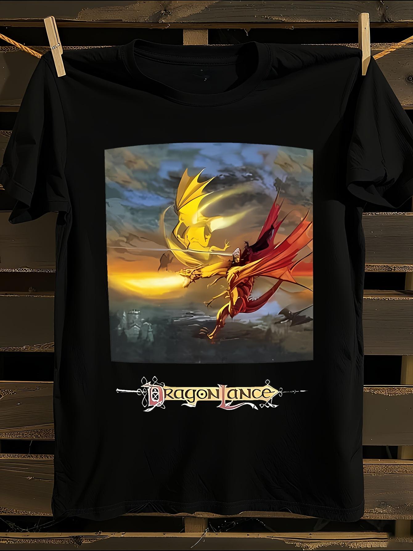 DragonLance Legend of Huma Epic Fantasy T-Shirt Mens Tshirt Womens Tshirts with Letters Print Short Sleeves T-Shirt Casual Street Tee Shirt Top XXXL