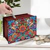 Diamond Painting Piggy Bank Desktop Diamond Art Kits Wooden Coin Bank Rhinestones Desktop Ornaments Storage Box for Home Decor