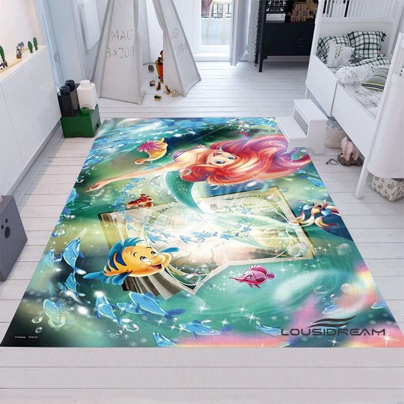 Cute Cartoon The Little Mermaid Ariel Princess Rug, Bedroom Playmat, Living Room Rug, Home Decor, Holiday Gift