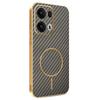 For Oppo Reno13 Pro 5G Phone Case Carbon Fiber Textured Electroplated TPU Back Cover