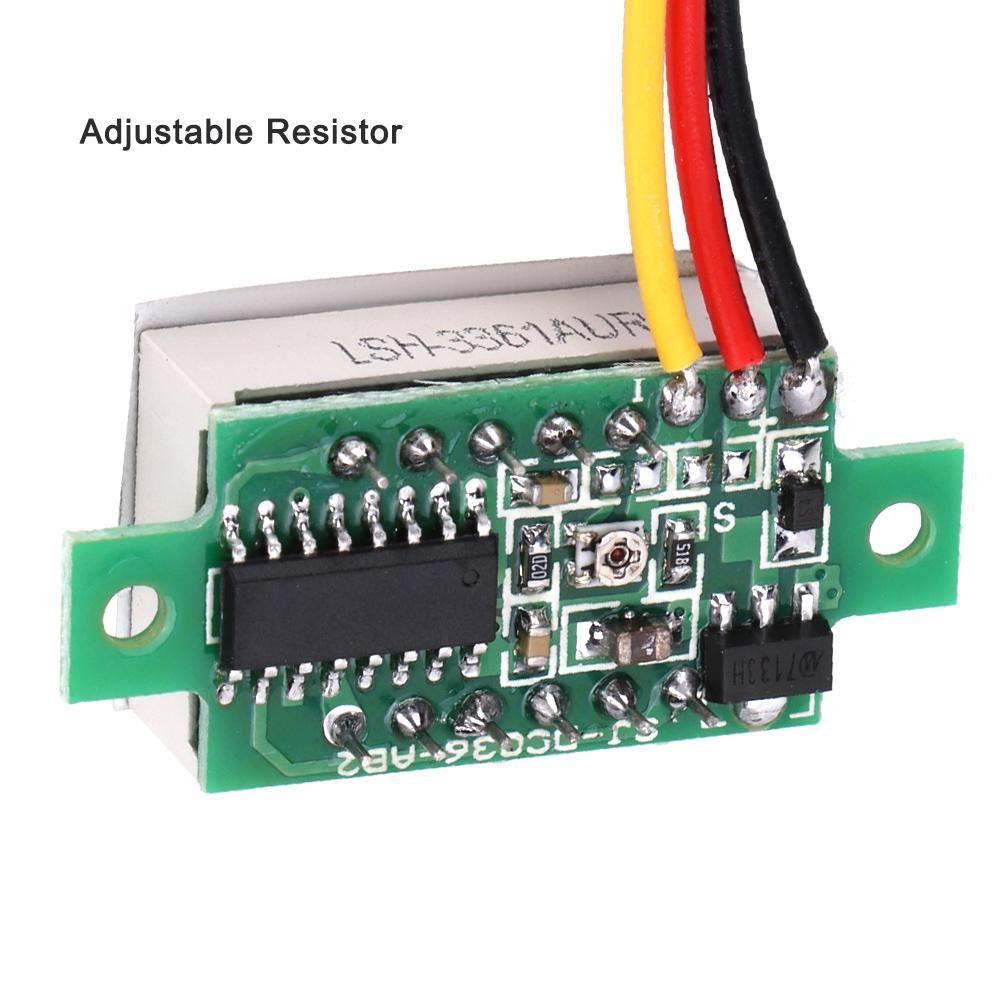 5pcs 0.36 Inch LED Digital Tube Mini Voltmeter DC 0100V 3Wire Voltage Tester Gauge 5 Colors