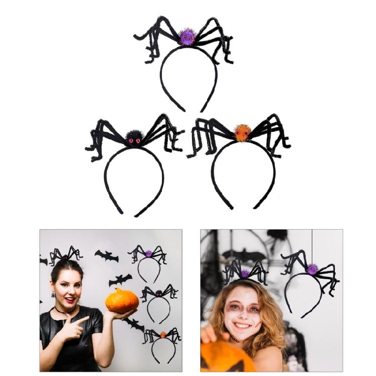 Halloween Parties Essential Headbands Comfortable Festival Halloween Headgears with Spders for Parties Fun