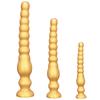 Golden Silicone Extra Long Bead Anal Plug  Extra Large  Thick and Soft  Female Anal Plug
