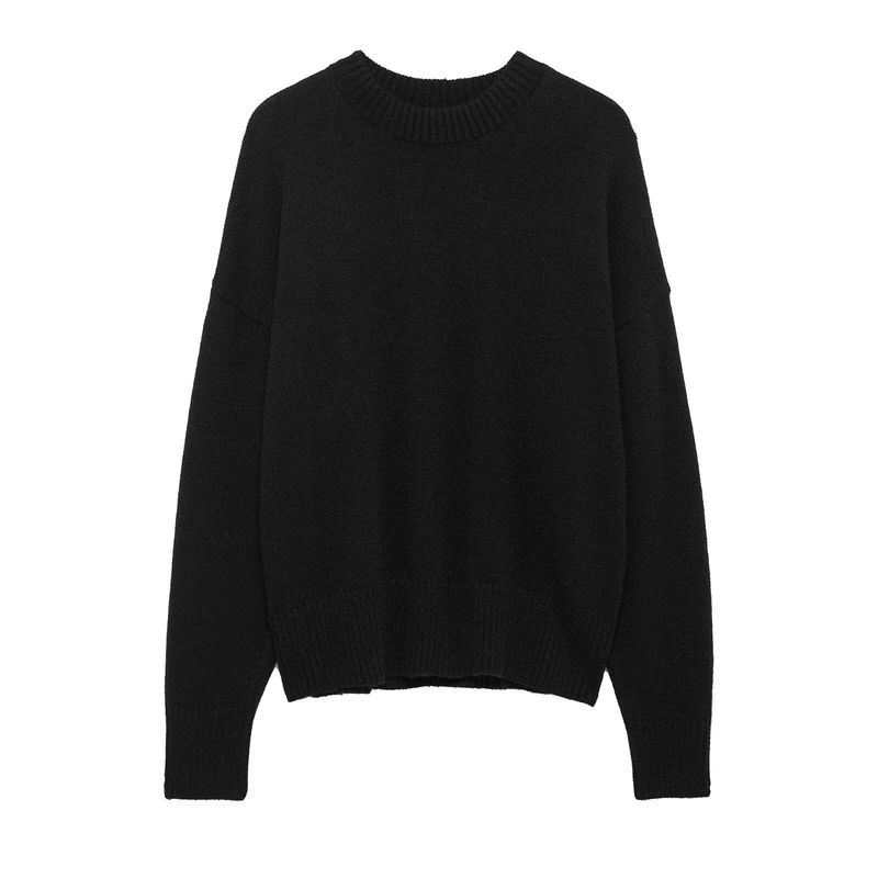 

Kaslead New Arrival Women s Clothing Fashion Style Long Sleeves round Neck Soft Knitwear 2142186 803 Black S