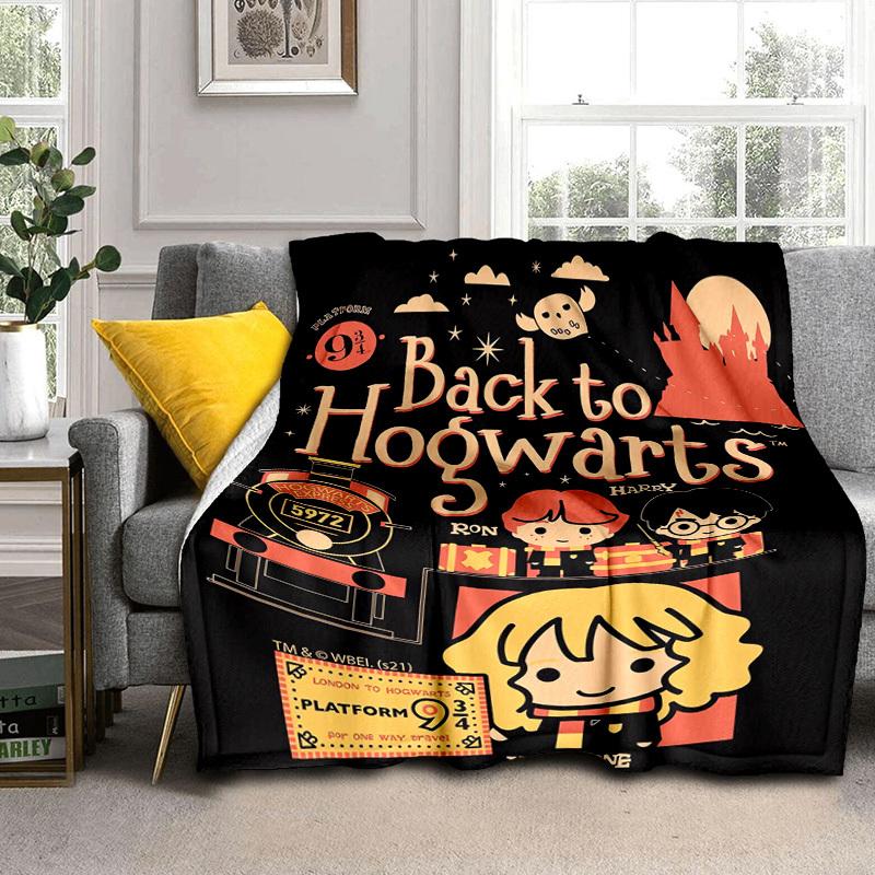 1pc Back To Hogwarts Platform 9 3/4 Cartoon Blanket,Portable Throw for Travel & Camping, All Season Cozy Blanket,Ideal Gift