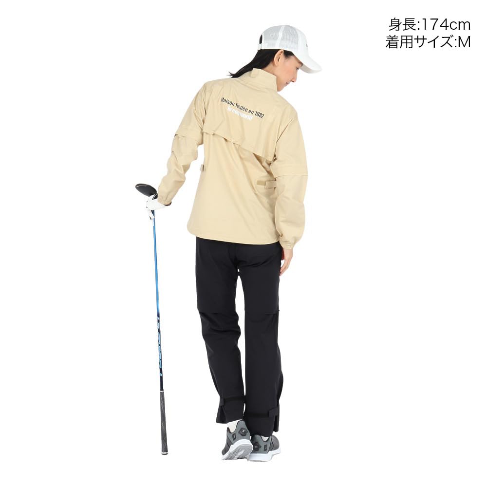 Coq Sportif Rainwear Top and Bottom Detachable Storage Bag Light QGWXJH00W BG00 [Le Golf] [Stretch Forcer] Set, Sleeves, Ventilation, Included,