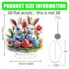 2D Easter Bunny Decor Desktop Ornament Art Craft with Holder Creative Acrylic Spring Eggs