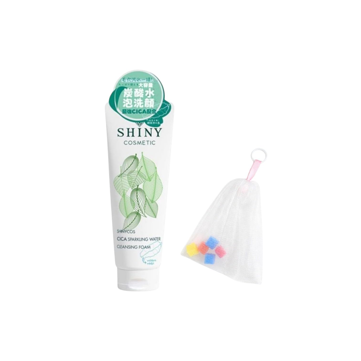 

SHINYCOSME Cica Carbonated Water Cleansing Foam 250ml + Fluffy Foaming Face Washing Net (with Hanging Ring) (1 piece)