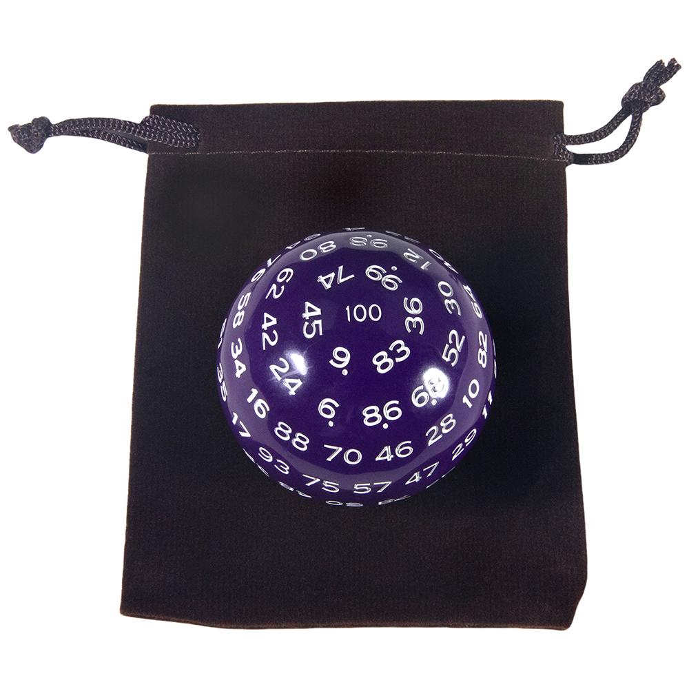 100 Sided Acrylic Dices D100 Dice with Bag for Table Board Role Playing Game Bar Club Tabletop Game Playing Board Game Accessories