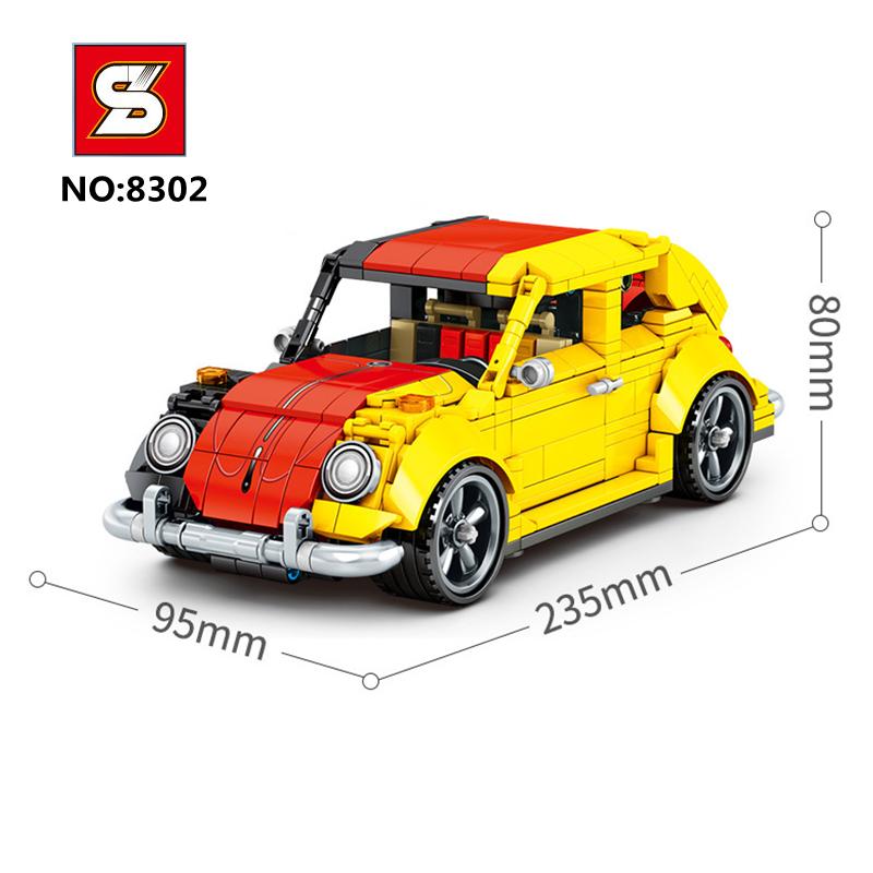 

SZ-8302 Строительные блоки Спортивный автомобиль Детский пазл Собранные мелкие частицы Строительные блоки