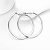 50mm Simple Flatten Circle Golden Round Big Hoop Earring for Women Fashion Jewelry Silver Color Exaggerated Great Aros Brincos
