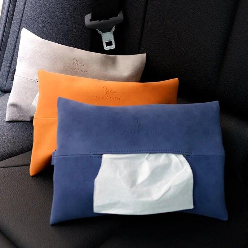 Hanging PU Leather Tissue Box Holder for Car Home Office Chic Restaurant Dining Table Napkin Dispenser Bathroom Paper Holder